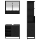 Bathroom Furniture Set 3 pcs Black Oak Engineered Wood 3402505