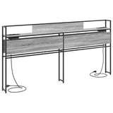 Storage Headboard with Shelf Grey sonoma 180 cm Engineered wood 859658