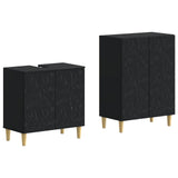2 Piece Bathroom Cabinet Set DELFT Black Engineered Wood 3417622