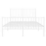 Metal Bed Frame without Mattress with Footboard White 120x190cm 350946