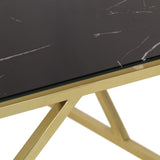 Coffee Table Gold Stainless Steel and Tempered Glass 349948