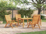 Garden Dining Set Folding 5 pcs Brown Solid Acacia Wood 3375631
