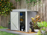 Metal Garden Shed, Outdoor Lean-to Shed for Tool Motor Bike, with Adjustable Shelf, Lock, Gloves, T3398P325316