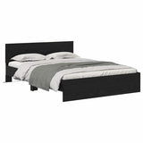 Bed Frame with Headboard Black Oak 150 x 200 cm Engineered Wood 3403606