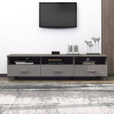 TV Cabinet HAMAR Light Grey 158x40x40 cm Solid Wood Pine 340475