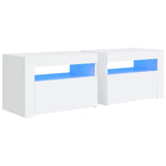 ZNTS Bedside Cabinets 2 pcs with LEDs White 60x35x40 cm 3080734