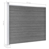 Fence Panel Set WPC 353x146 cm Grey 3070455
