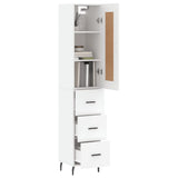 Highboard White 34,5x34x180 cm Engineered Wood 3200209