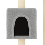 Cat Tree with Sisal Scratching Posts Light Grey 104 cm 171470