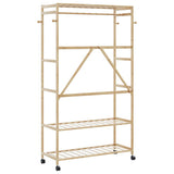 Clothes Rack with Shelves and Wheels 110x40x180 cm Bamboo 4008923