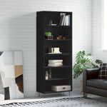 Highboard Black 69.5x32.5x180 cm Engineered Wood 3189566