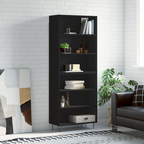 Highboard Black 69.5x32.5x180 cm Engineered Wood 3189566