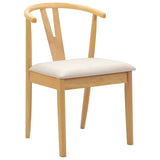 Dining Chair 2 pcs Natural and Light Solid Rubber Wood 42020404