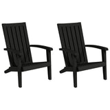 Garden Adirondack Chair Set of 2 Black Polypropylene Standard 364167