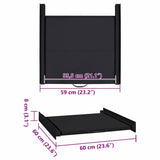 Washing Machine Intermediate Shelf Black 60 x 60 x 8 cm Steel 42022039