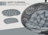 Round Egg Basket Chair, with Steel Stand, Charcoal Grey T3398P314771