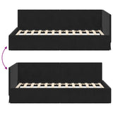 Corner Bed Frame with Headboard Black 100 cm x 200 cm Velvet 42016322