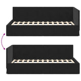 Corner Bed Frame with Headboard Black 100 x 200 cm Velvet 42016322