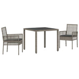 Garden Dining Set 3 pcs Grey Poly rattan 3334871
