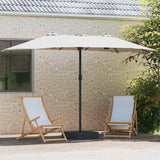 Garden Parasol Sand and Anthracite 385 x 209 x 244 cm Polyester 42003283
