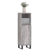 Bathroom Cabinet Grey Sonoma 30x30x100 cm Engineered Wood 831570