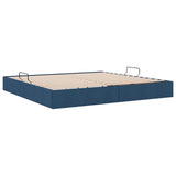 Storage Bed with Mattress with Storage Blue 200 x 200 cm Fabric 3370039