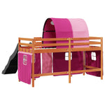 Kids' Loft Bed with Tunnel Pink 80x200 cm Solid Wood Pine 3309100