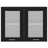 Hanging Glass Cabinet Lyon Black 80x31x60 cm Engineered Wood 802530