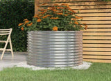 318862 Garden Planter Galvanised Steel 80x80x68 cm Silver