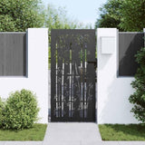 Garden Gate with Lock Black 85 x 200 cm Powder-coated steel 42015873