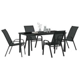 Garden Dining Set 5 pcs Black Powder-coated Steel 3379117