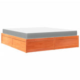 Bed with Mattress Wax Brown 180x200 cm Super King Solid Wood Pine 3281927