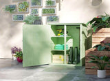 Wooden Small Shed, Garden Storage Shed with Shelves and Bolt Latch, 75L x 56W x115H cm, Green T3398P315348