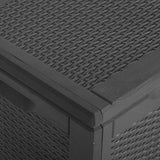 Garden Storage Box 270L Black PP Rattan 151229
