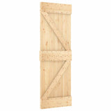 Sliding Door with Hardware Set 85x210 cm Solid Wood Pine 3332611