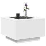 ZNTS Coffee Table with LED White 60x60x40 cm Engineered Wood 847567