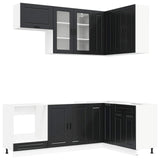 Kitchen Unit PORTO 8 pcs Black Engineered Wood 3438488