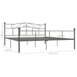 284535 Bed Frame without Mattress Grey Metal 180x200 cm Super King