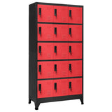 ZNTS Locker Cabinet Anthracite and Red 90x40x180 cm Steel 339825