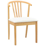 Dining Chair 2 pcs Natural and White Solid Rubberwood 42020401