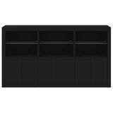 Sideboard with LED Lights Black 181.5x37x100 cm 3209150