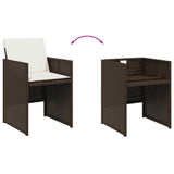 Garden Chairs with Cushions 4 pcs Brown Poly Rattan 364935