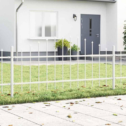 Garden Fence White 850 x 75 cm Powder-Coated Steel 3360154