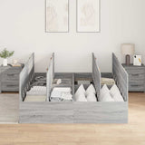 Storage Bed Frame Grey Sonoma 140 x 190 cm Engineered Wood 3335434