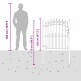 Fence Gate with Spikes Grey 150 x 100 cm Powder-coated steel 42009004