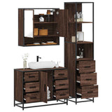 3 Piece Bathroom Furniture Set Brown Oak Engineered Wood 3301174