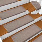 Stair Mats 15 pcs 65x21x4 cm Light Brown Rectangular Edge 134569