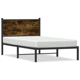 Metal Bed Frame without Mattress Smoked Oak 107x203 cm 4007663