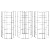 Circular Gabion Raised Beds 3 pcs Galvanised Steel 30x50 cm 152019