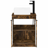 Bathroom Furniture Set Smoked Oak Engineered Wood 3404227